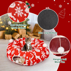 Whmayai cat tunnel plush interior delivers cozy comfort during play and rest sessions
