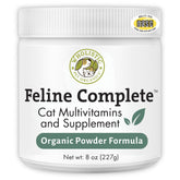 Wholistic Pet Organics Feline Complete bottle front for digestive and immune support.