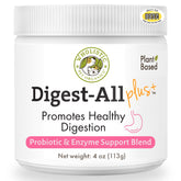 Wholistic Pet Organics probiotics for dogs powder bottle boosts gut balance for daily wellness
