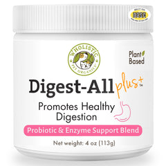 Wholistic Pet Organics probiotics for dogs powder bottle boosts gut balance for daily wellness