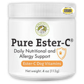 Wholistic Pet Organics Pure Ester-C powder bottle supports immune health in dogs