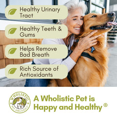 Wholistic Pet Organics WholeCran Intense label on packaging signals organic ingredients you can trust.