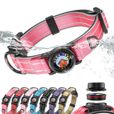 WhoseID Airtag Dog Collar closeup with integrated holder for reliable AirTag tracking.