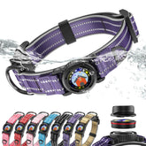 WhoseID Airtag Dog Collar purple soft padded for all-day comfort
