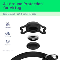WhoseID Airtag Collar safety locking buckle for secure adjustments