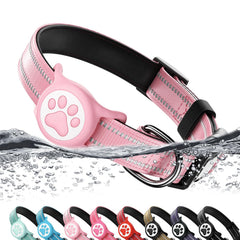 WhoseID Airtag dog collar waterproof holder in swimming scenario