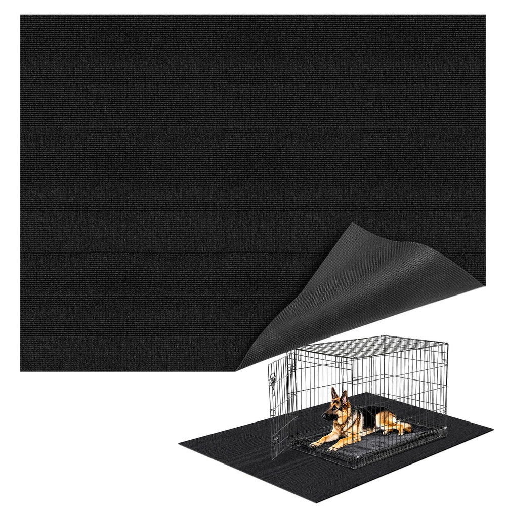 Wibeelee under dog crate mat 46x60 inches covers large crates and protects floors.