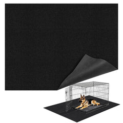 Wibeelee under dog crate mat 46x60 inches covers large crates and protects floors.