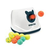 WIGGLYTAIL automatic ball-launcher ready for puppy play indoors