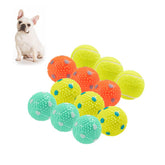 WIGGLYTAIL dog balls 12-pack latex & tennis for small dogs, 2-inch size for launcher play.