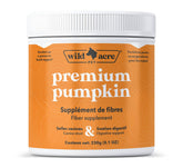 Wild Acre pumpkin powder sprinkled on dog bowl for digestive-supporting meal