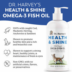Wild-caught Icelandic Omega-3 bottle promotes canine skin health.