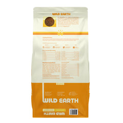 Wild Earth ingredients highlight sweet potato providing natural fiber for digestion.