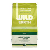 Wild Earth Veggie Supreme bag front showing plant-based nutrition for active dogs