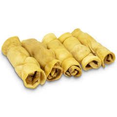 Wild Eats Water Buffalo Cheek Roll 5-pack packaging highlights long-lasting chew for aggressive chewers.