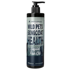 Wild Foods Wild Dog Fish Oil bottle pump for easy dosing to support a healthy coat.