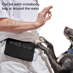 Wild One Treat Pouch interior divider keeps treats and essentials organized.