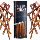 Wild Wolf Angus Bully Stick end view — premium long-lasting chew for dental health and dog enjoyment