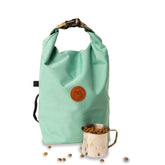 Wilderdog Doggie Bag seafoam mug for kibble scooping on hikes.