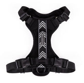 Wilderdog Lightweight Harness front view in black for comfortable daily walks