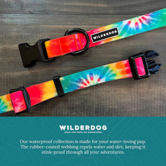 Wilderdog tie-dye collar dirt-repellent detail emphasizes cleaner wear between rinses.
