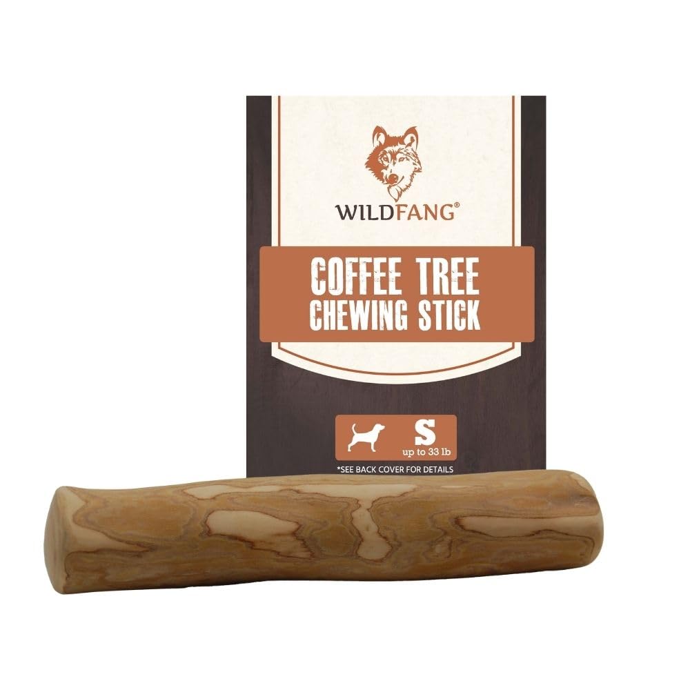 Wildfang Coffee Wood Dog Chew Small front view for compact chewers with safe design