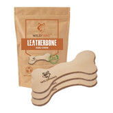 Wildfang Leather Dog Toy Small closeup shows durable leather chew