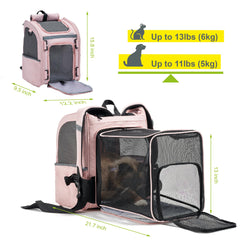 Wildgogo expandable interior view demonstrates roomy space for pets to stretch during journeys.