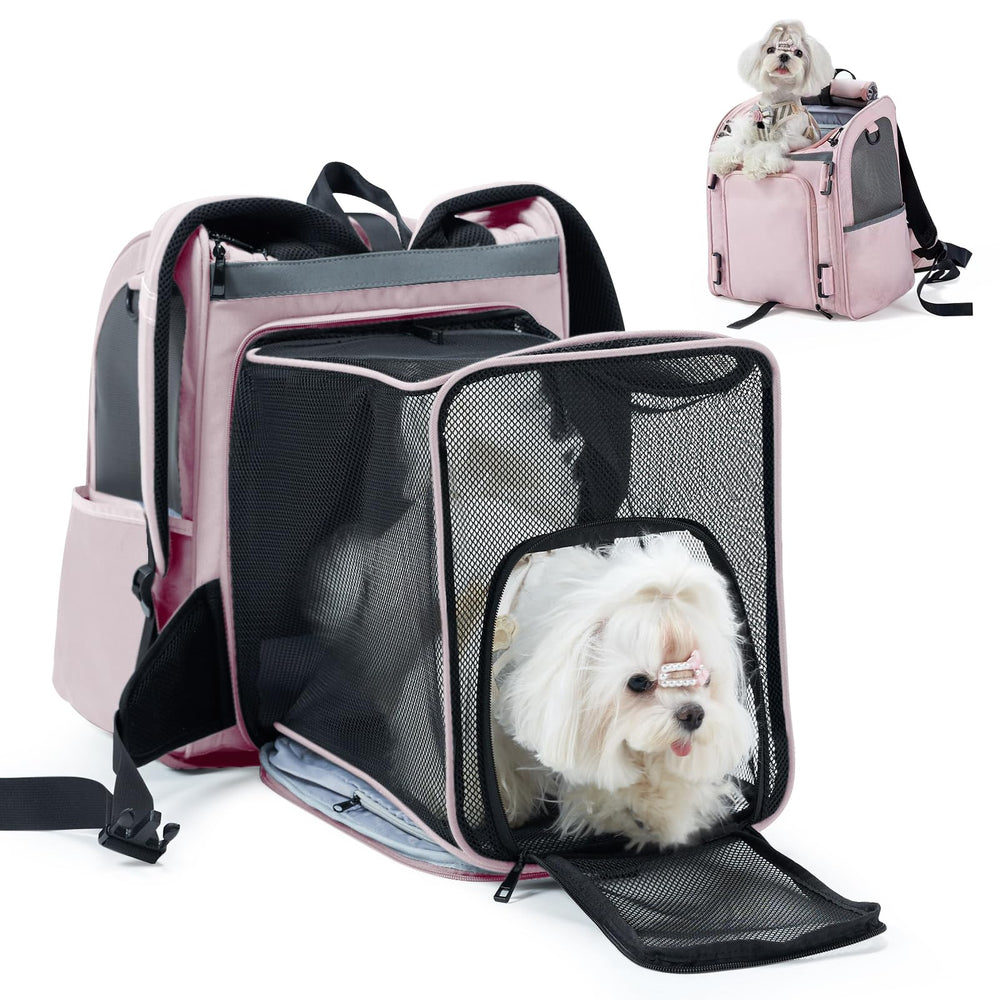 Wildgogo expandable pet carrier front view highlights portable travel-ready design for cats and small dogs.