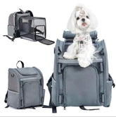 Wildgogo expandable pet carrier front view with roomy space for travel.