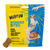 Wildpaw WonderBites bottle front promotes dog allergy relief support