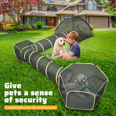 Wilwolfer 5in1 cat tent with breathable mesh for sunlit exploration