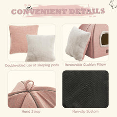 WINDRACING foldable cat bed pink easy travel and storage