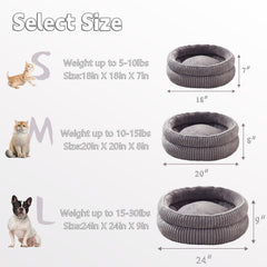 WindRACING cat bed round gray washable cover for easy cleaning