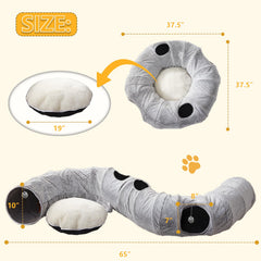 WINDRACING cat tunnel bed assembly view highlights easy setup and stability