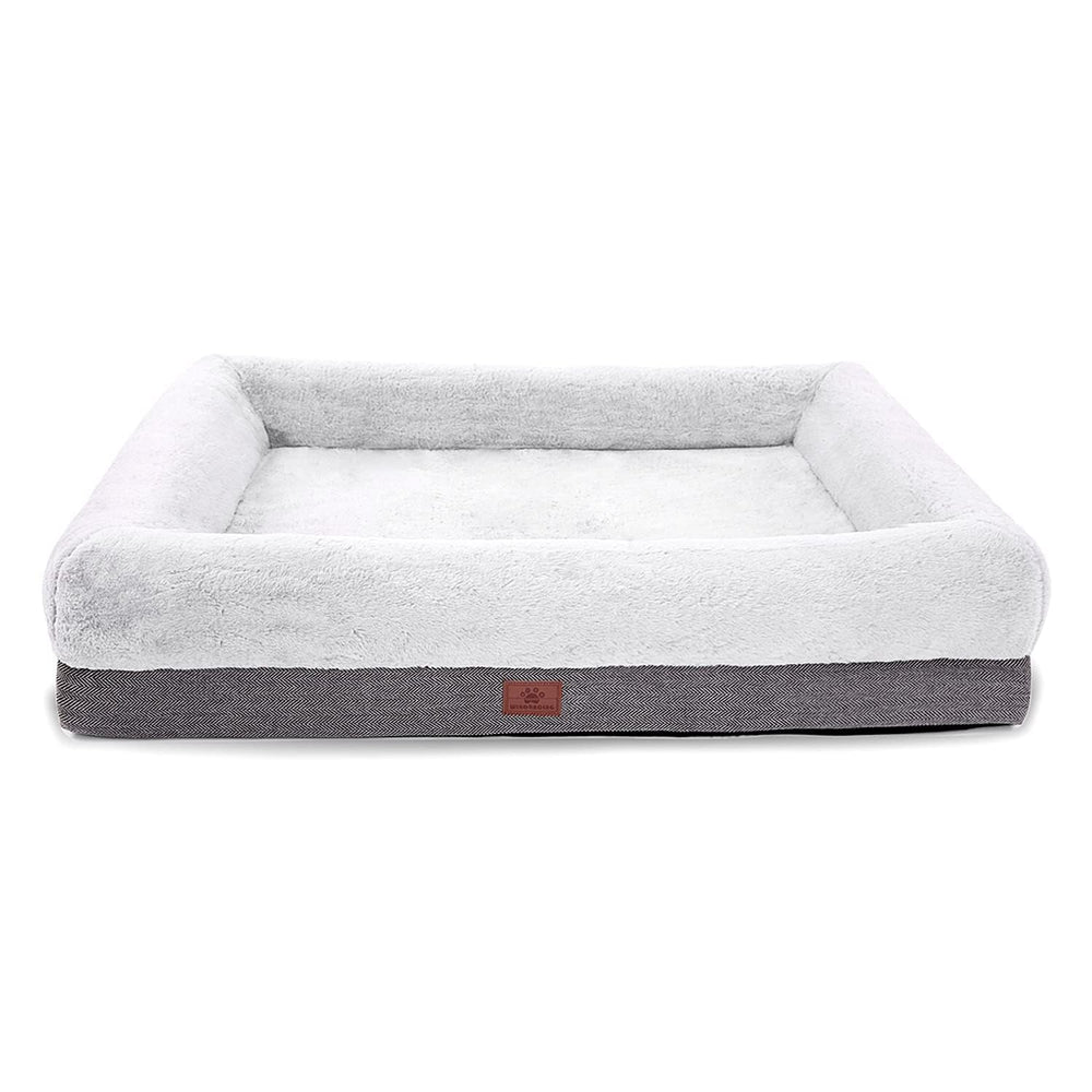 WINDRACING orthopedic dog bed front view with supportive bolsters for joints and comfort
