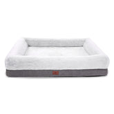 WINDRACING orthopedic dog bed front view with supportive bolsters for joints and comfort