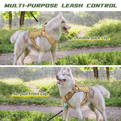 Wingoin Tactical Dog Harness outer 1000D nylon with sturdy stitching for durability.