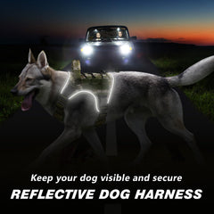 WINGOIN Tactical Dog Harness reflective strip boosts visibility during evening walks.