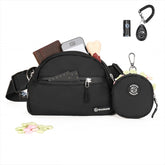 WINPAWS dog treat pouch front view with poop bag holder for hands-free walks