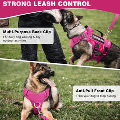 WINSEE service dog vest anti-pull front clip enables safer, controlled walking sessions.