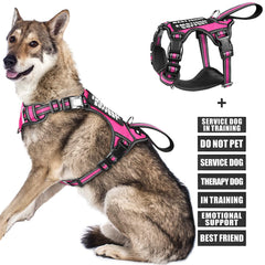 WINSEE service dog vest front view with front leash clip for easier control