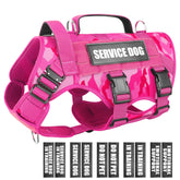 WINSEE service dog vest front view showing MOLLE panels for patches and gear.