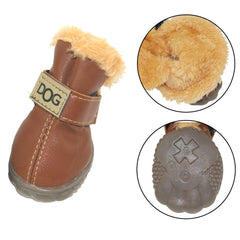Winsoon dog boots waterproof PU leather upper shields paws from snow.
