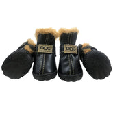 WINSOON winter dog boots side view showing snug fit for icy walks.