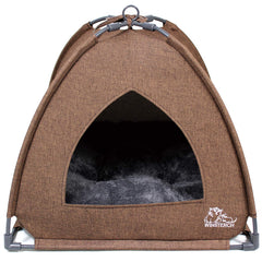 Winsterch Cat Bed Cave assembled indoors for cozy naps