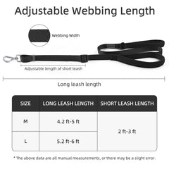 Wisedog adjustable leash length enables flexible control and freedom.