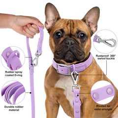 Wisedog lilac soft grip handle image conveys comfortable control during lively strolls.