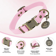 Wisedog rubber-collar-quick-release-buckle enables easy on and off during outings