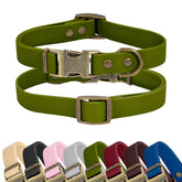 Wisedog rubber collar green waterproof feature keeps dog dry after rainy walks
